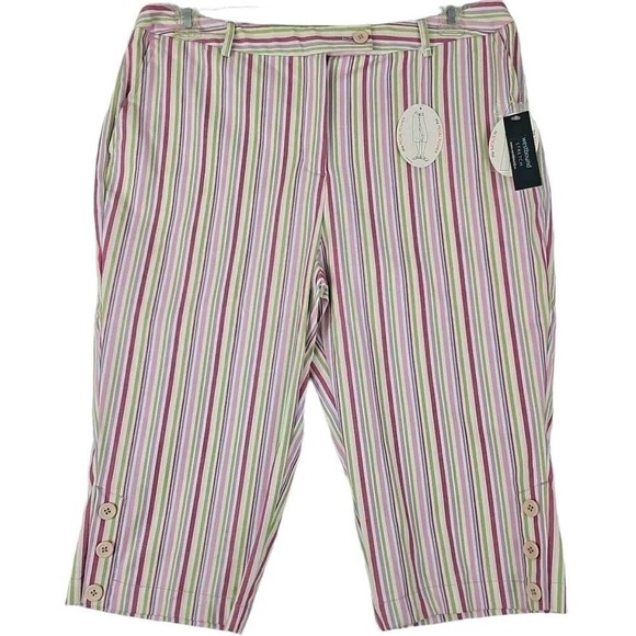 Westbound ~Woman Size 16~ Multicolor Striped Natalie Fit Straight Leg Capri Pant - Picture 9 of 9